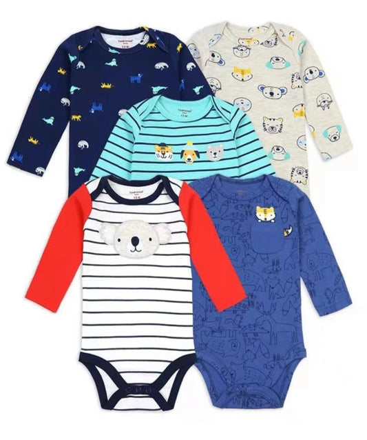 Body Bebé  Manga Larga Pack 5 Unidades | Algodón Suave